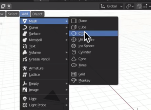 blender add mesh circle